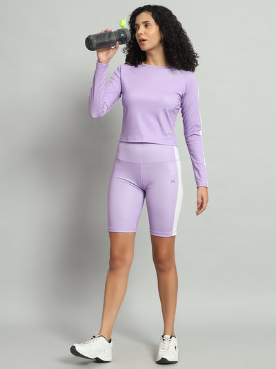 BoneDry High Waist Side Panel Capri - Purple