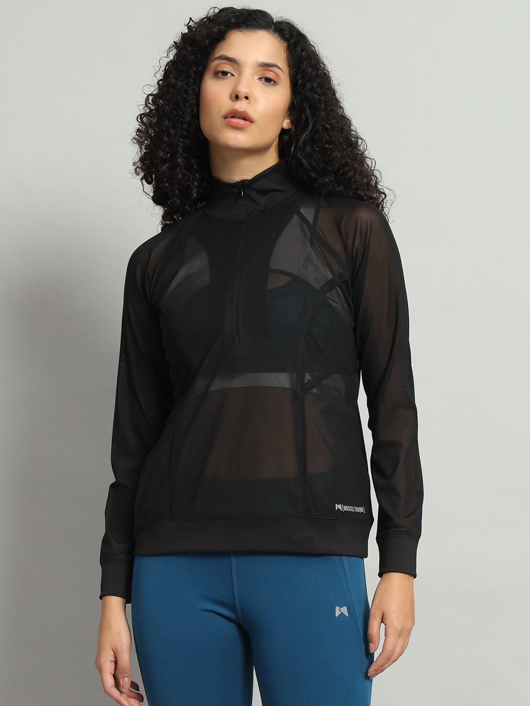 Bone-Dry Mesh Sweatshirt - Black