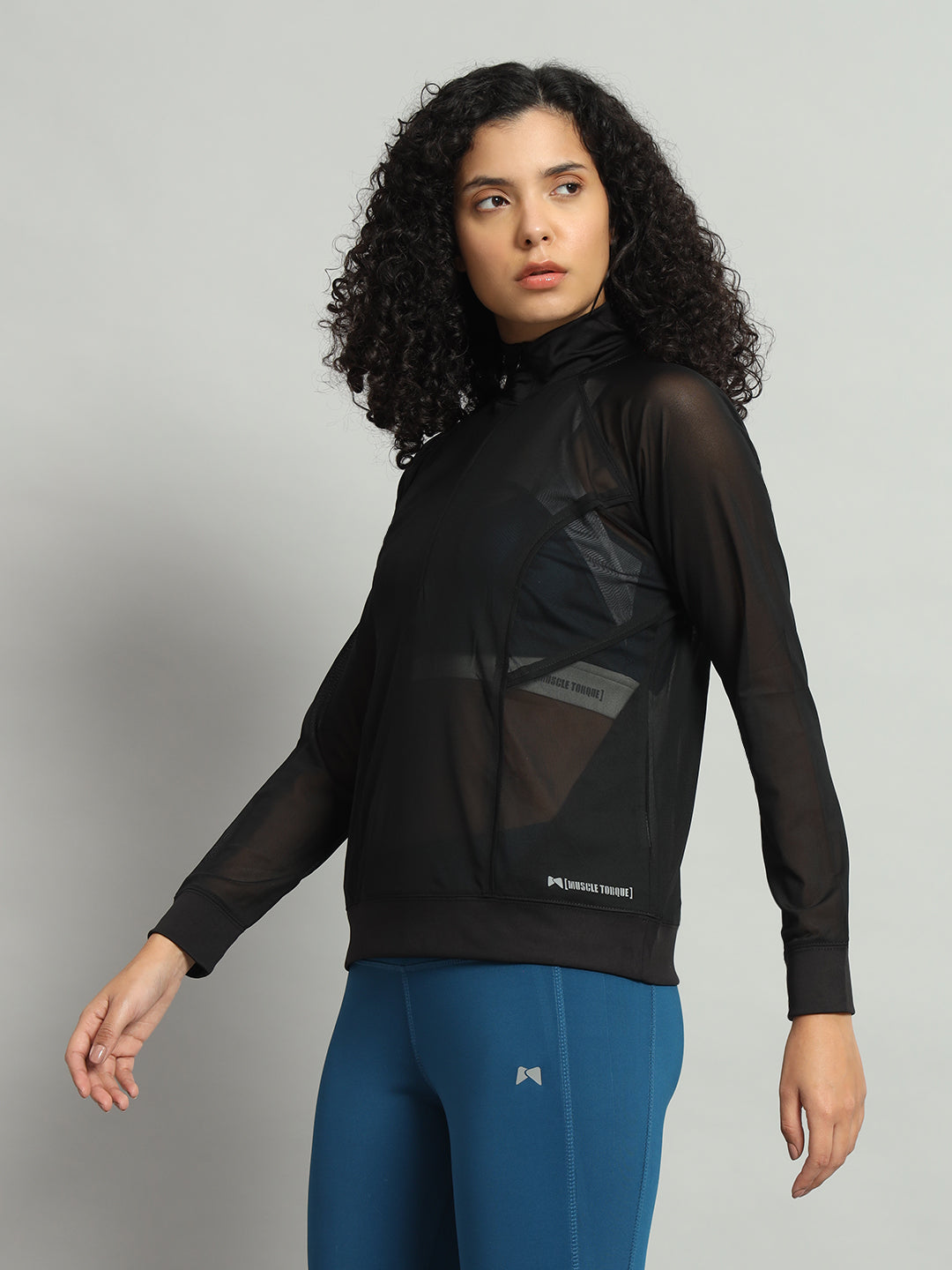 Bone-Dry Mesh Sweatshirt - Black