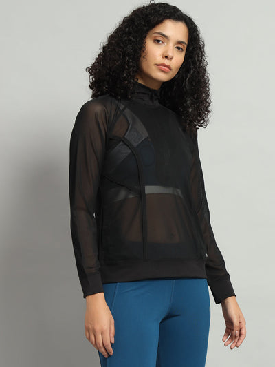 Bone-Dry Mesh Sweatshirt - Black