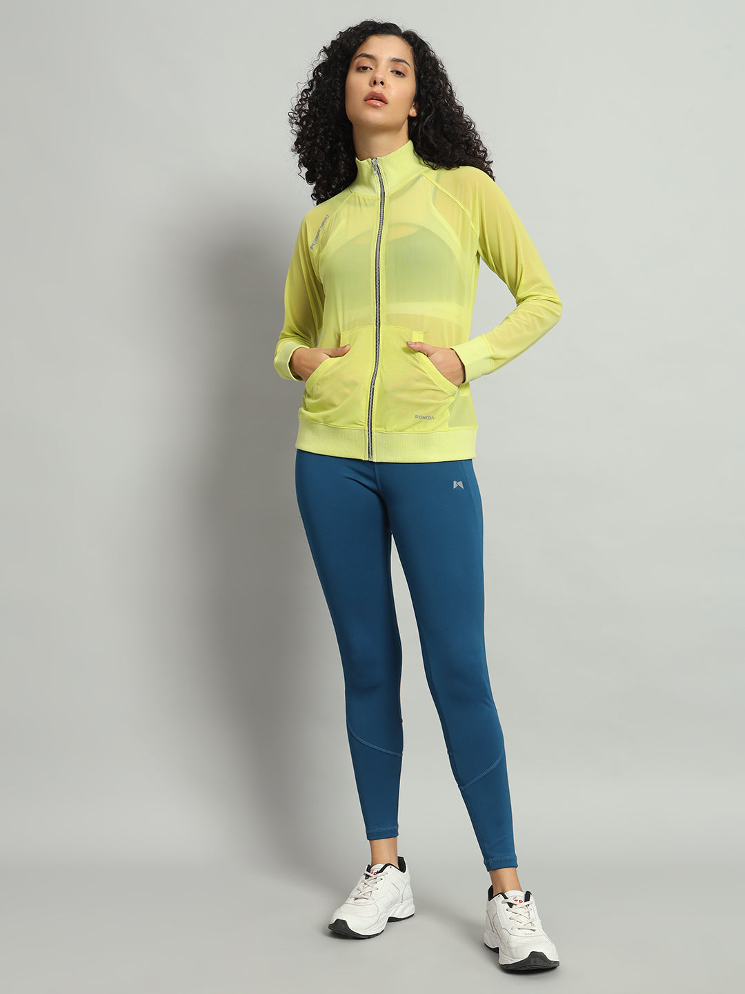 Front Zipper Mesh Sweatshirt – Neon