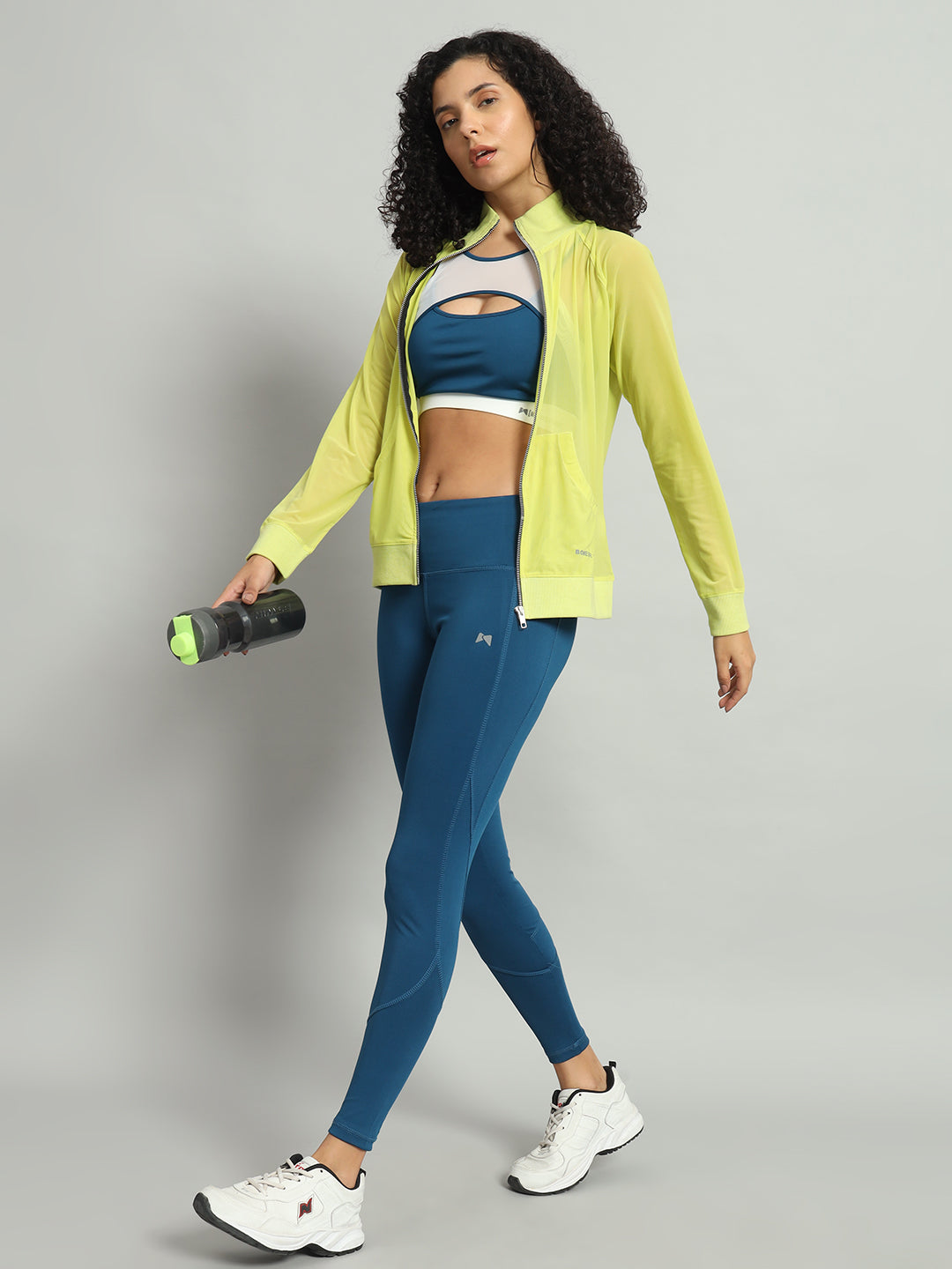 Front Zipper Mesh Sweatshirt – Neon