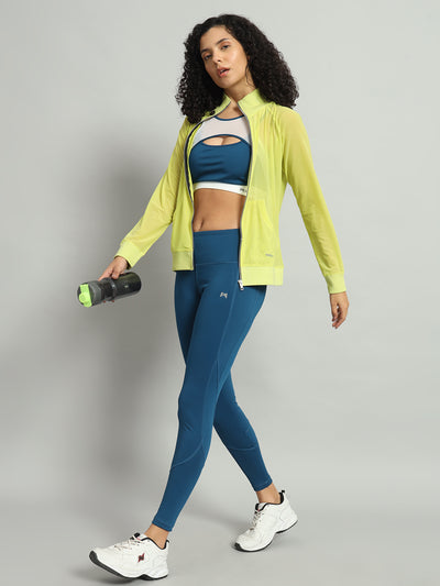 Front Zipper Mesh Sweatshirt – Neon