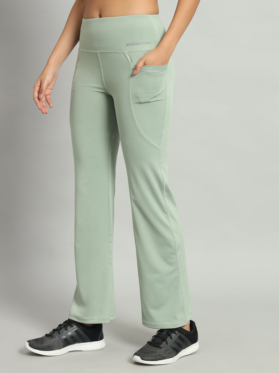 High Waist Polyster Workout Flare Pant