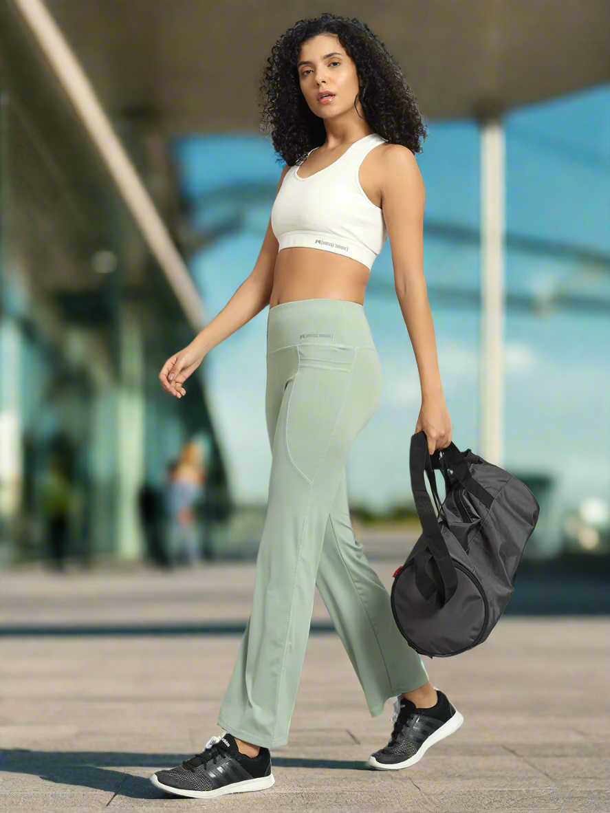 Bone-Dry High Rise Workout Flare Pant - Green