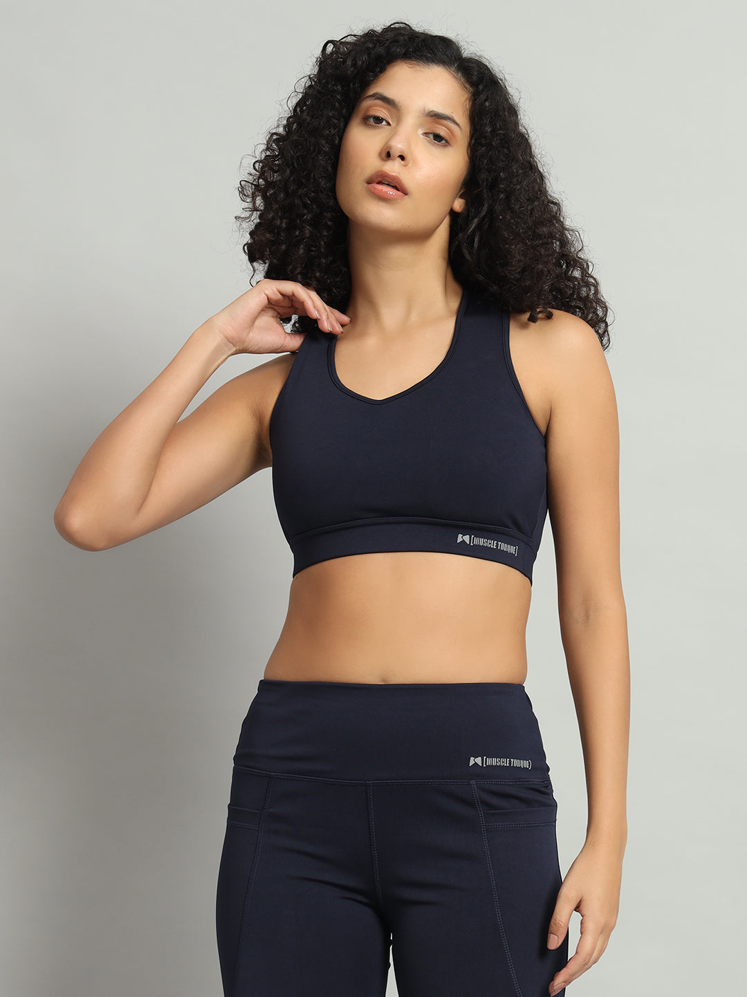 Criss-cross Sports Bra - Navy Blue