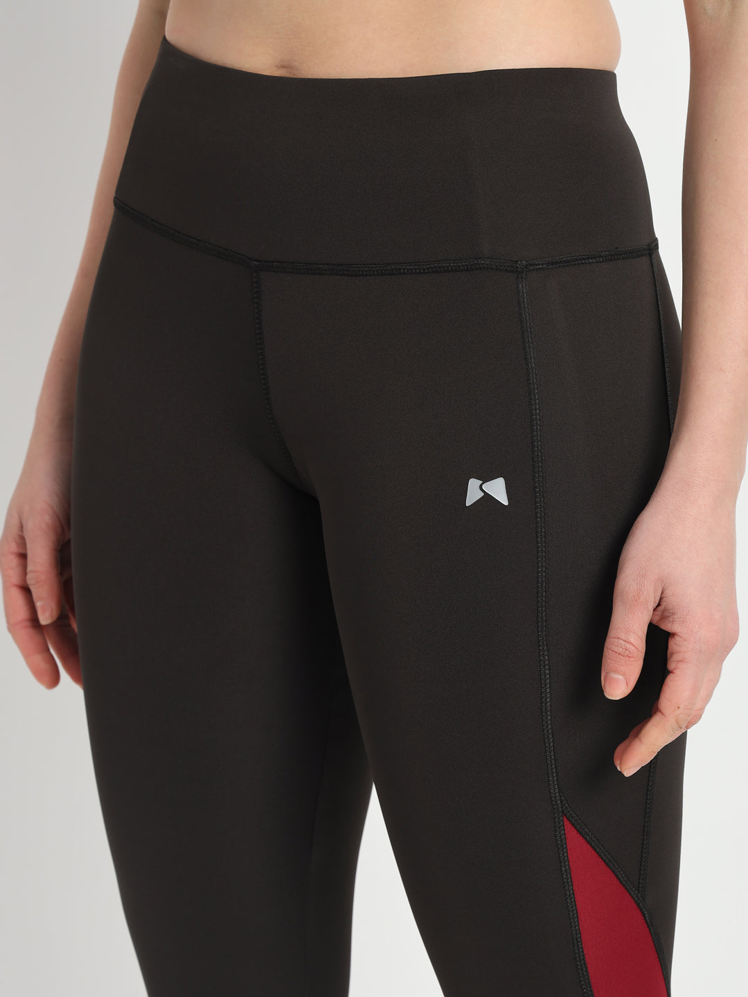 Bone-Dry High Rise Tight With Mesh At The Bottom In Front-Black