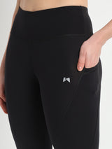 Bone-Dry High Rise Workout Tight With side Pocket - Black