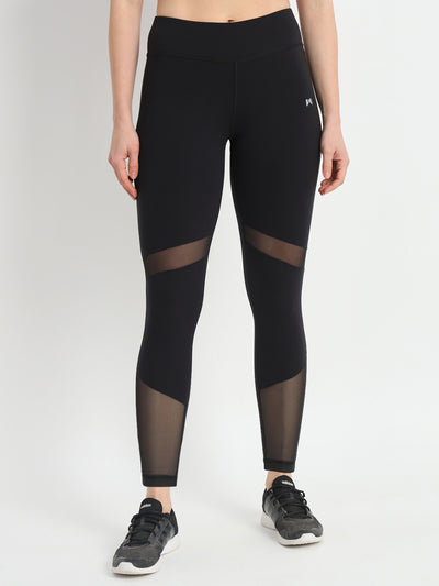 High Waist Breathable Mesh Tight – Solid Black