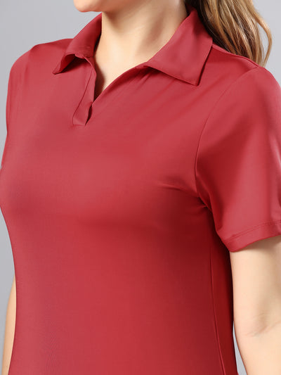 Bone-Dry Workout Polo T-Shirt - Maroon