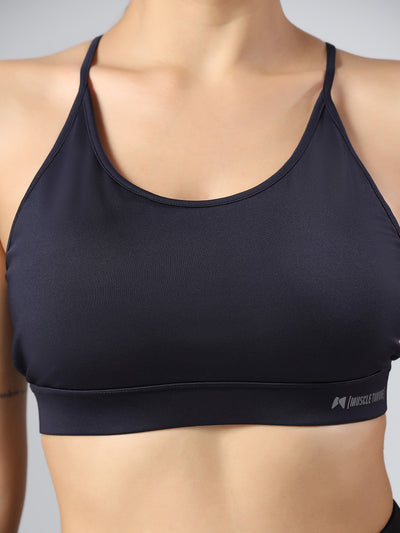 BoneDry Medium Support Beginner Sports Bra - Navy Blue