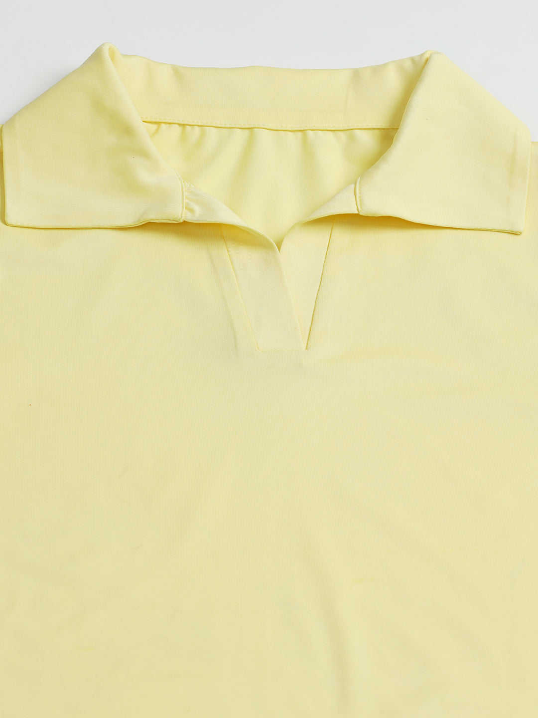 Bone-Dry Workout Crop Polo T-Shirt - Neon Yellow