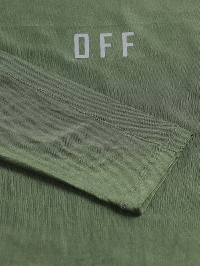 Airy mesh Full Sleeve Workout Tee - Green