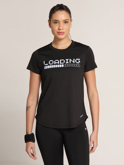Workout Longline T-shirt - Reflective Loading Print