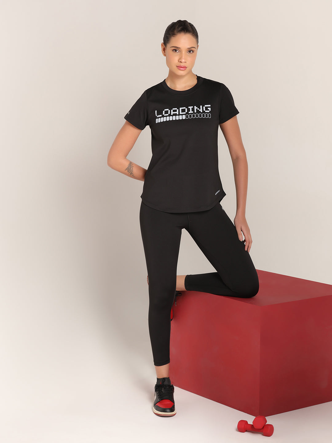 Workout Longline T-shirt - Reflective Loading Print