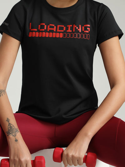 Workout Longline T-shirt - Red Loading Print