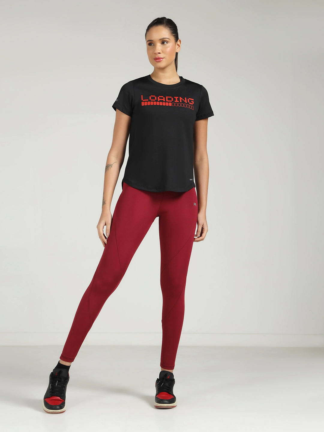 Workout Longline T-shirt - Red Loading Print