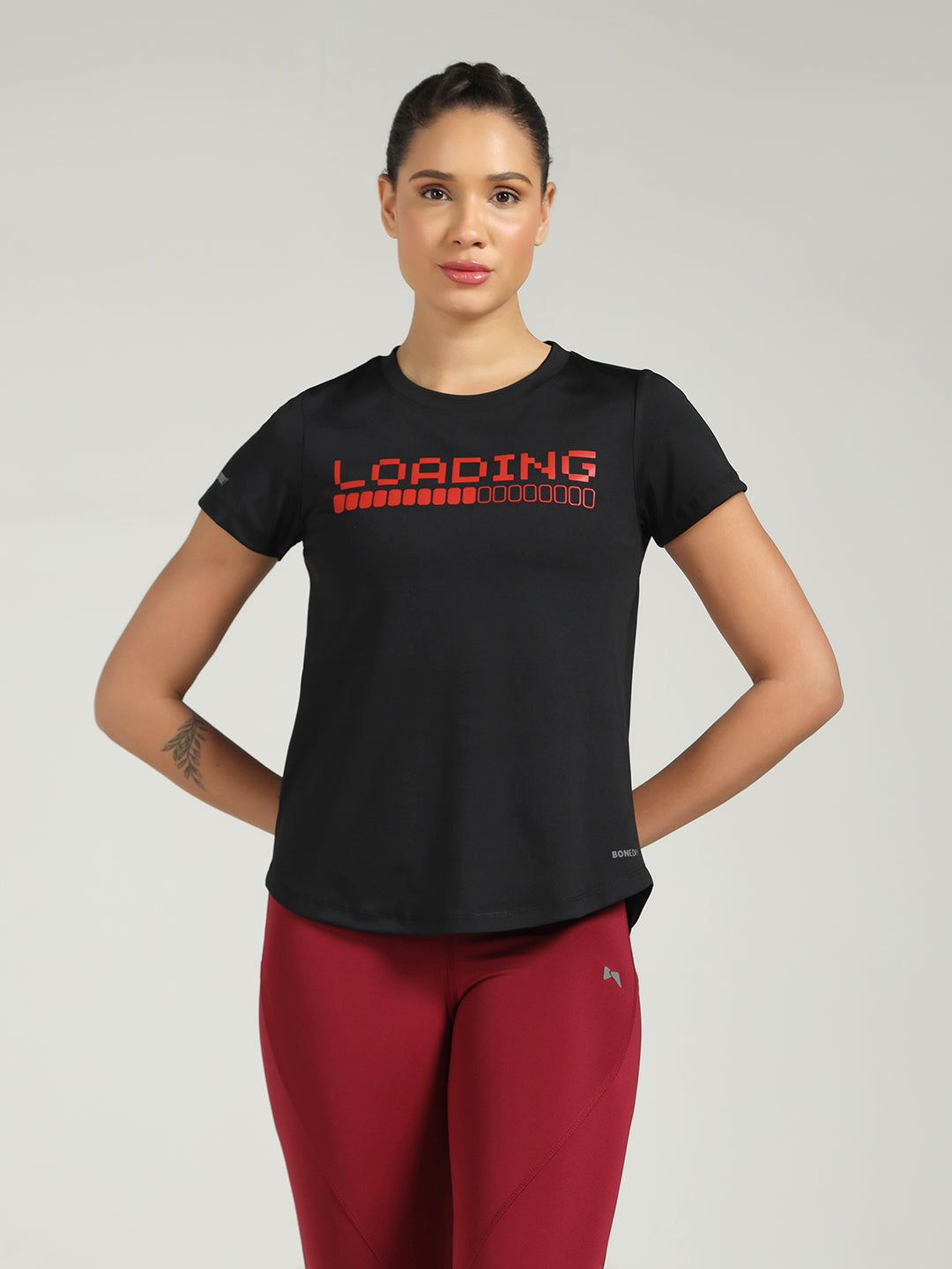 Workout Longline T-shirt - Red Loading Print