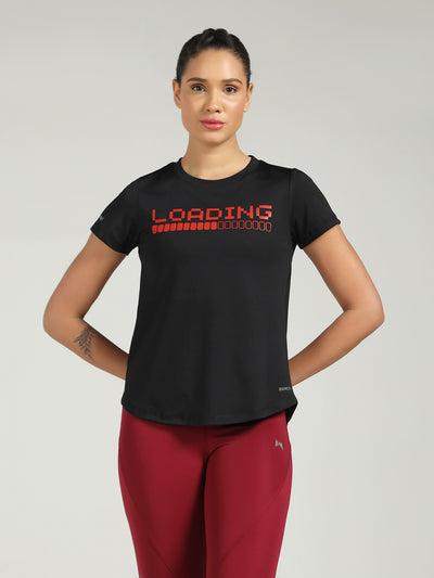 Workout Longline T-shirt - Red Loading Print