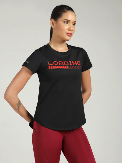 Workout Longline T-shirt - Red Loading Print
