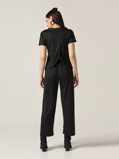 Lazy day Cord-Set With Comfort T-shirt & Pyjama - Black