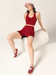 High Waist Shorts With Hip Support – Maroon