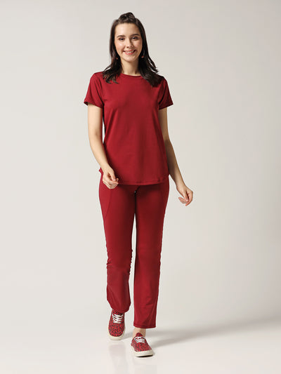 Bone-Dry High Rise Workout Flare Pant - Maroon