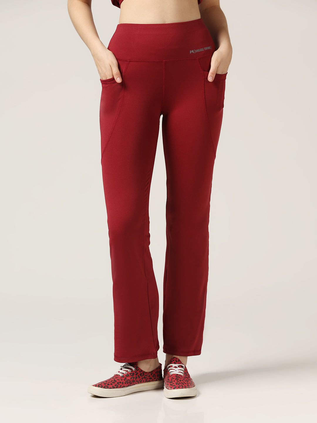 Bone-Dry High Rise Workout Flare Pant - Maroon