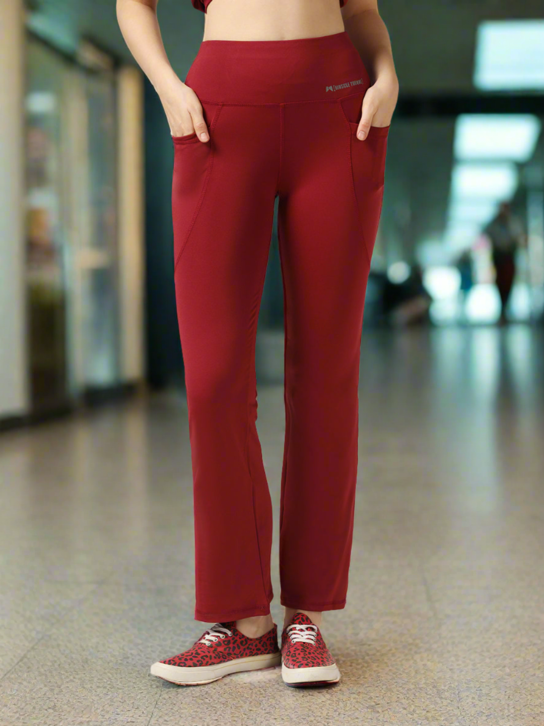 Bone-Dry High Rise Workout Flare Pant - Maroon