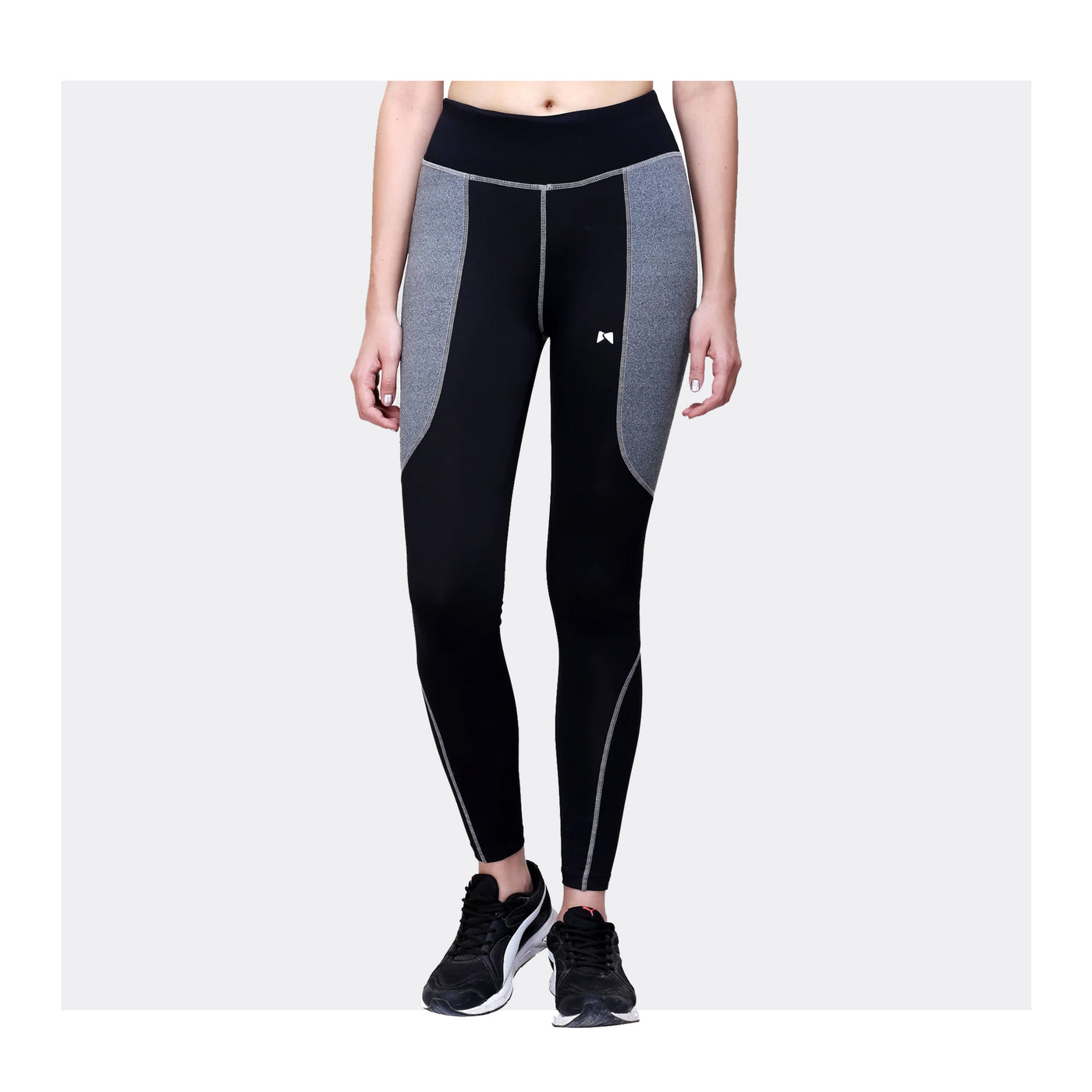 Medium Waist Workout Tight – Black & Grey