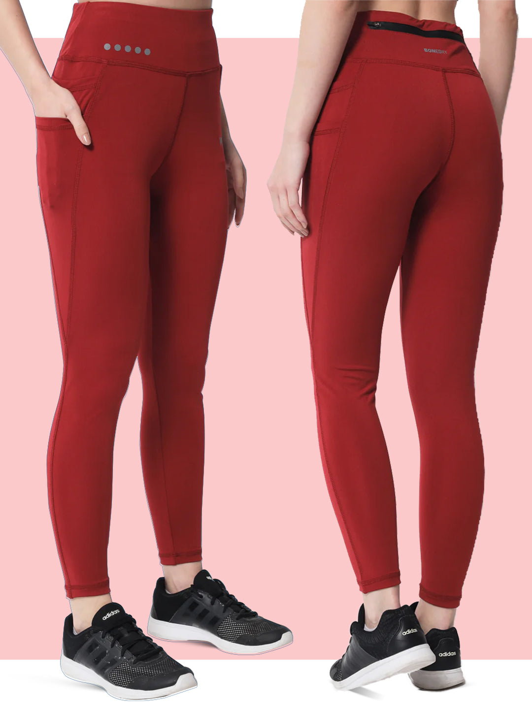 High Waist Polyester Flare Pant Workout CORD-SET - Maroon