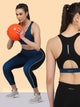 Pair of High Waist Double Colour Tight & Back Pocket Sports Bra – Blue