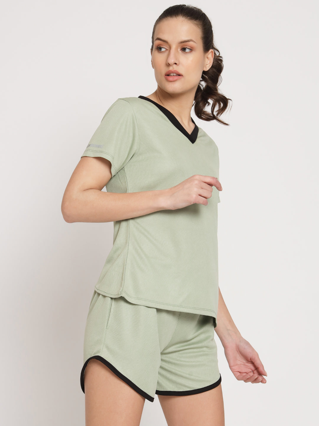 Back slit t-shirt - Green