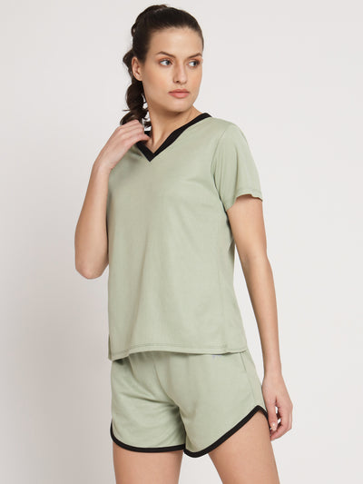 Back slit t-shirt - Green