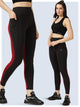 High Waist Tight With Back Hip Support - Maroon Black