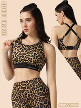 High Impact Cross Hook Sports Bra – Leopard Printed