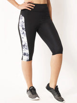 High Waist Side Panel Capri - White
