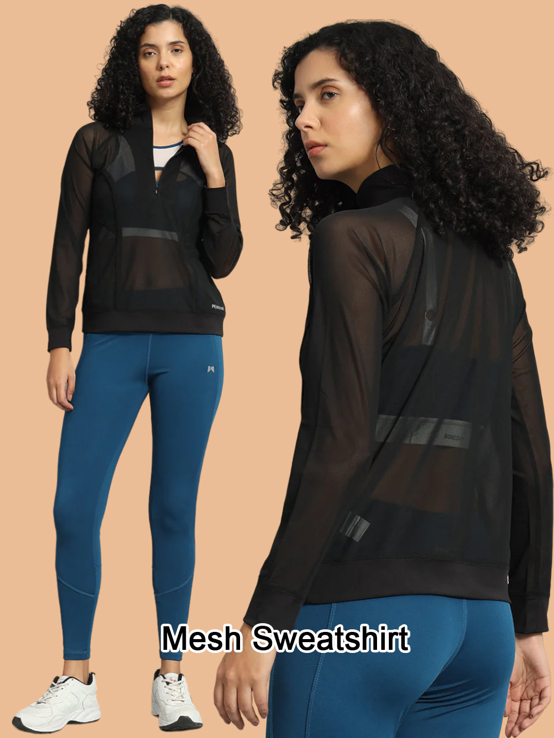 Bone-Dry Mesh Sweatshirt - Black