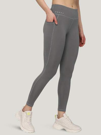 High Waist Workout Three Pocket Tight – Grey