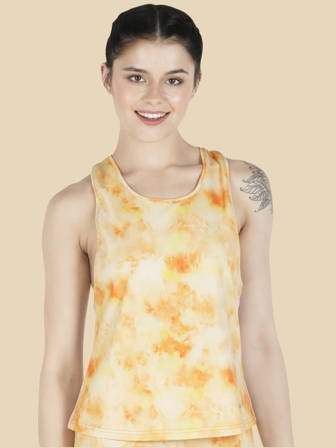 Printed Mesh Vest – Yellow