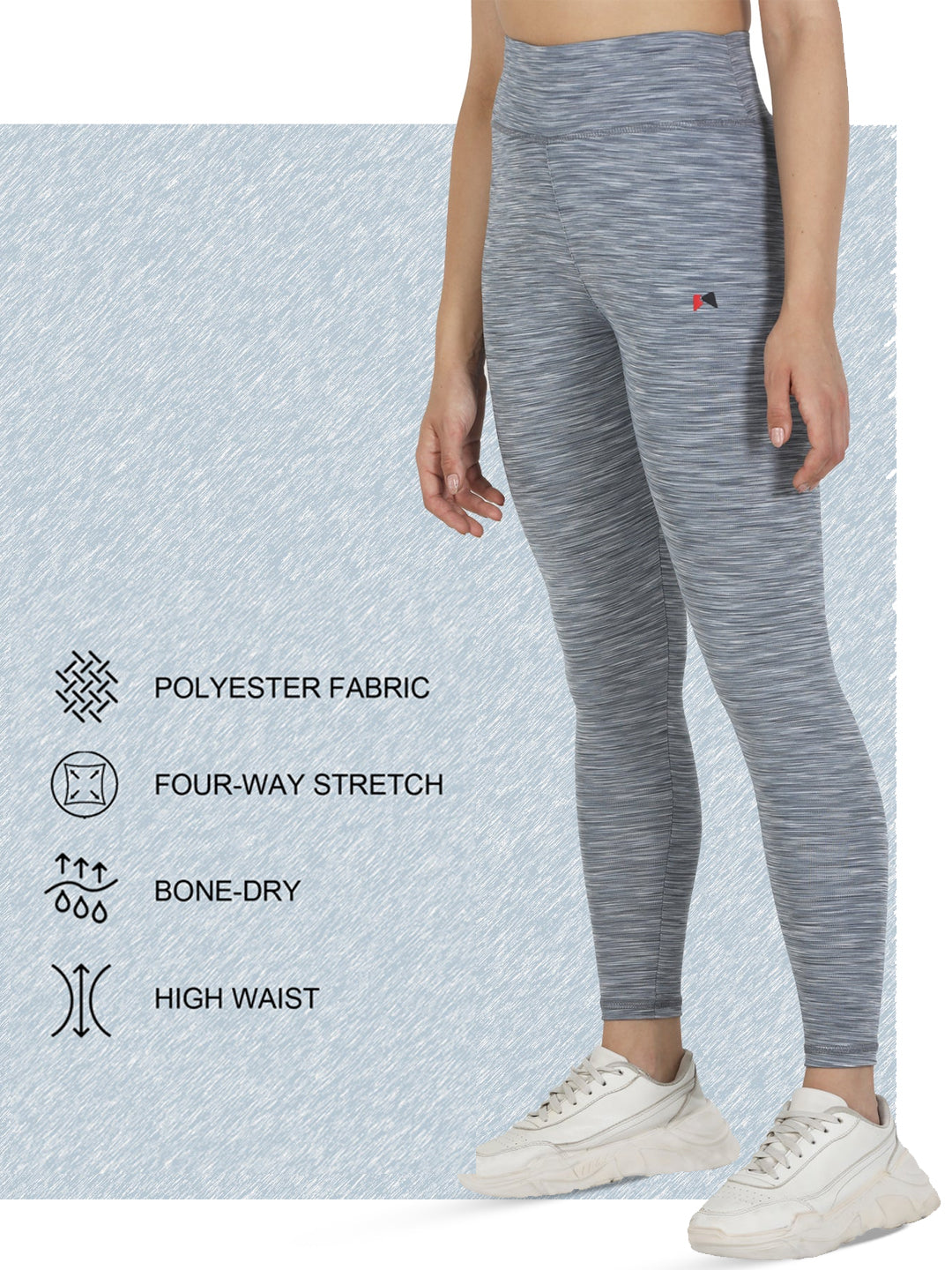 High Waist Workout Tight – Melange Grey