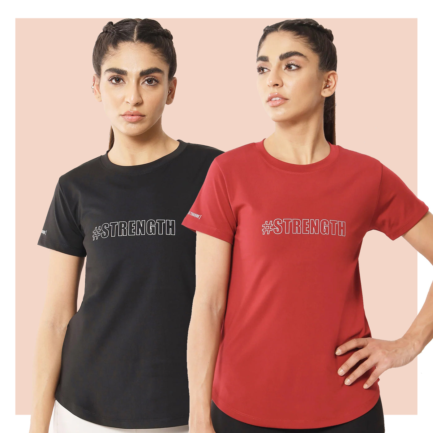 Combo of two Basic Strength T-shirts – Black & Maroon