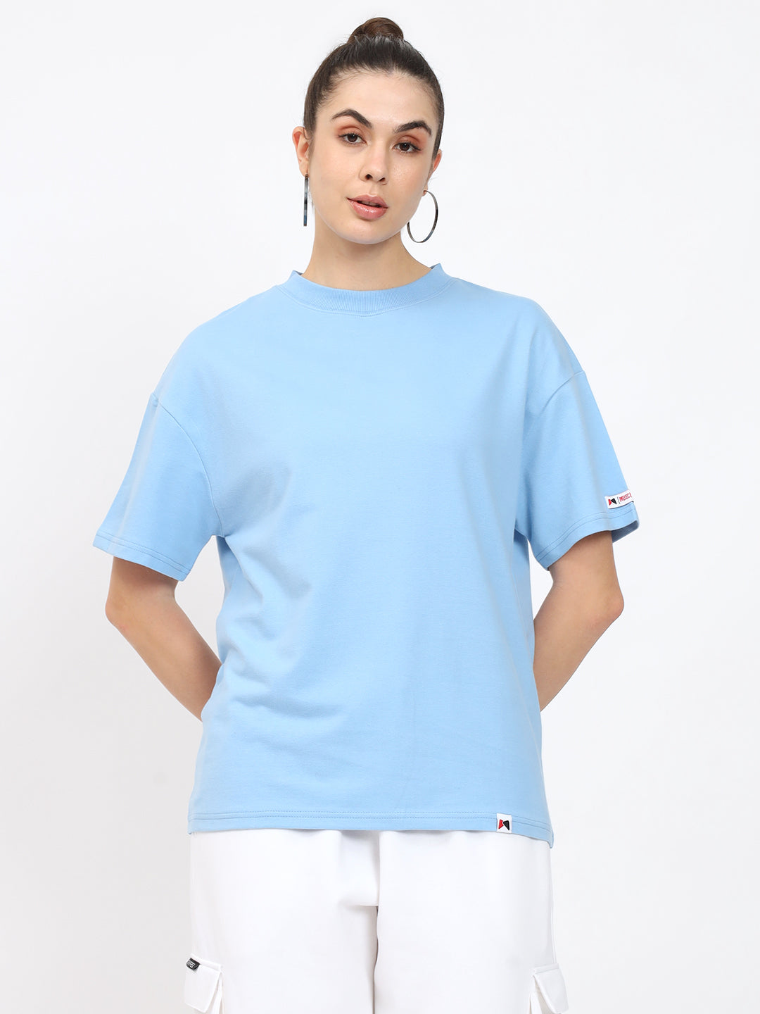 Basic OverSize Drop Shoulder T-shirt - Blue