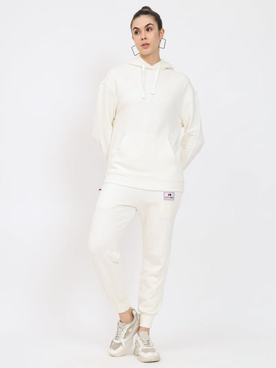 Oversize Casual Cotton Terry Cord Set - White
