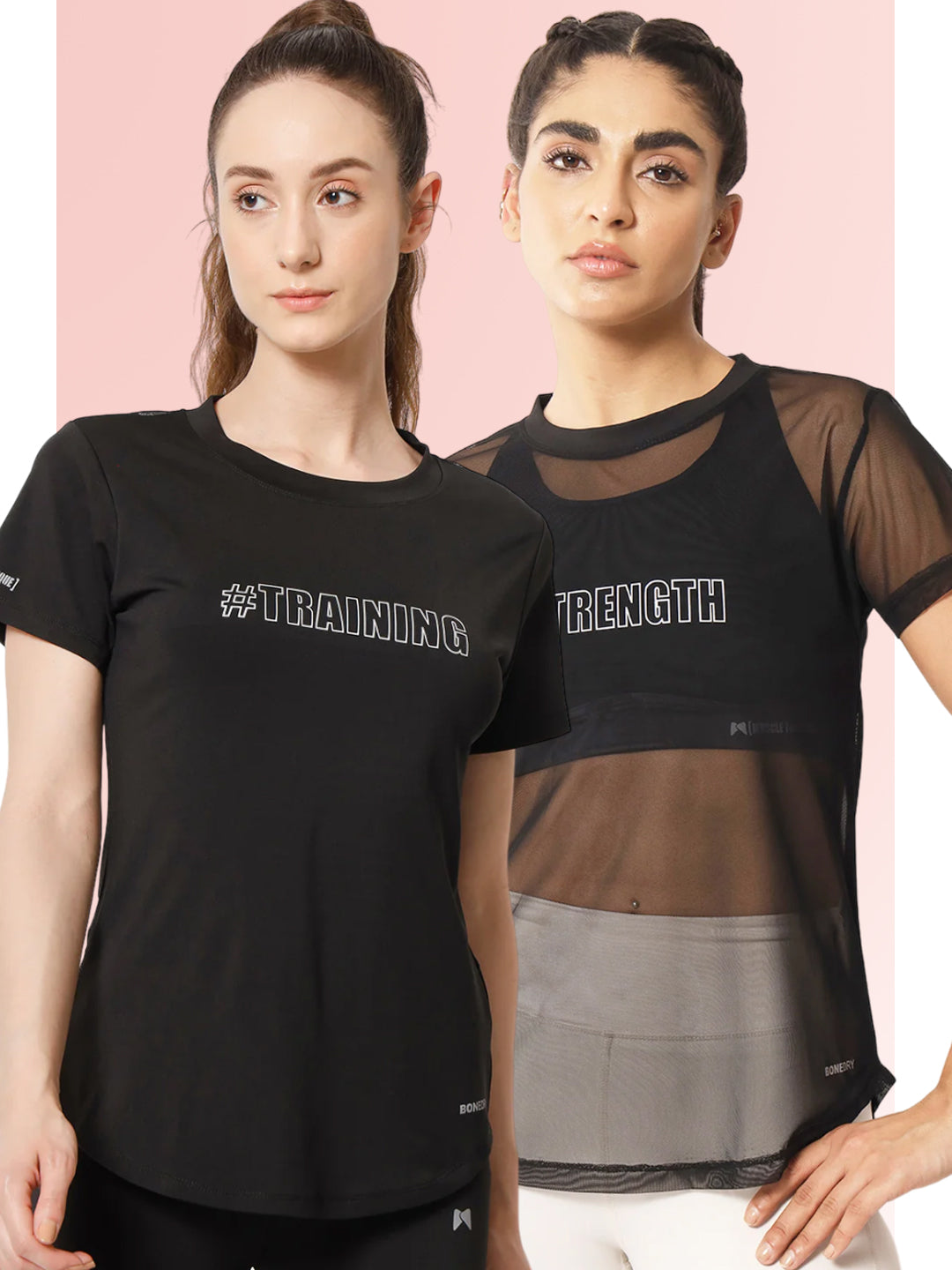 Combo of two Black Strength T-shirts – Basic & Mesh