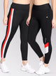 Combo of two Medium Waist Red & White Tights - Black