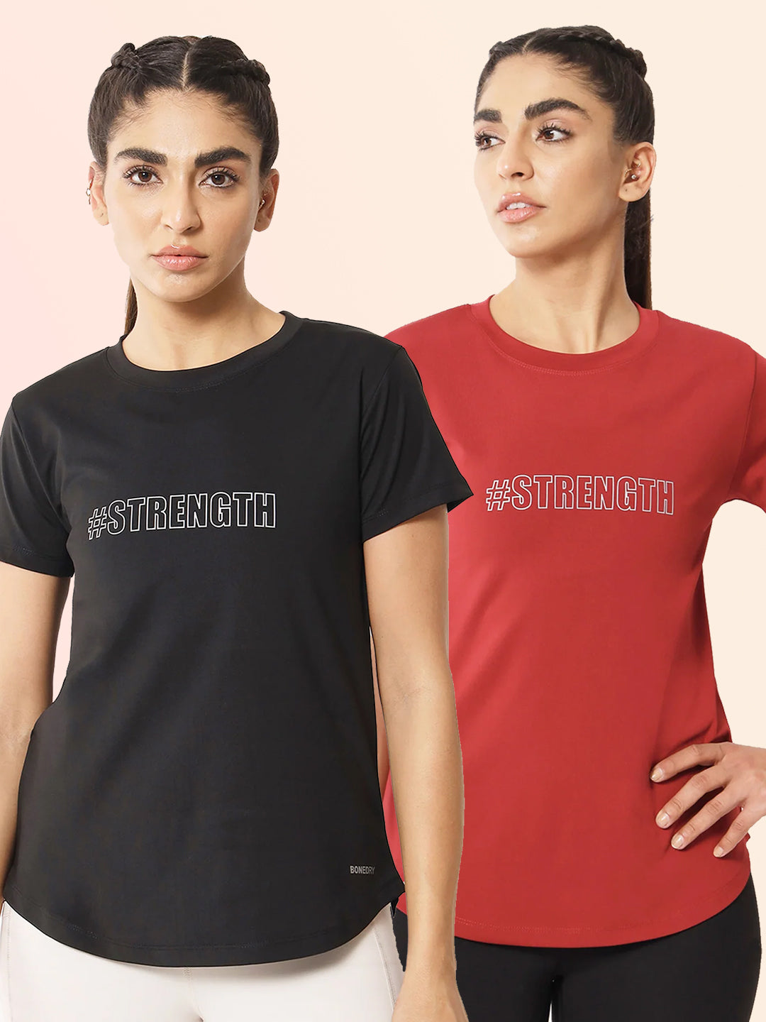 Combo of two Basic Strength T-shirts – Black & Maroon