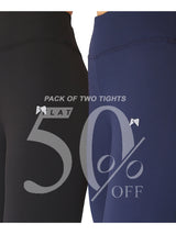 Combo of two High Waist Seamless Tights - Blue & Black