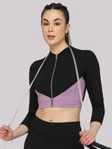 Front Zipper Sports Bra – Purple