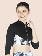Front Zipper Sports Bra – Black